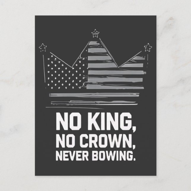 No Kings In America Save Democracy I Dissent Anti  Holiday Postcard (Front)