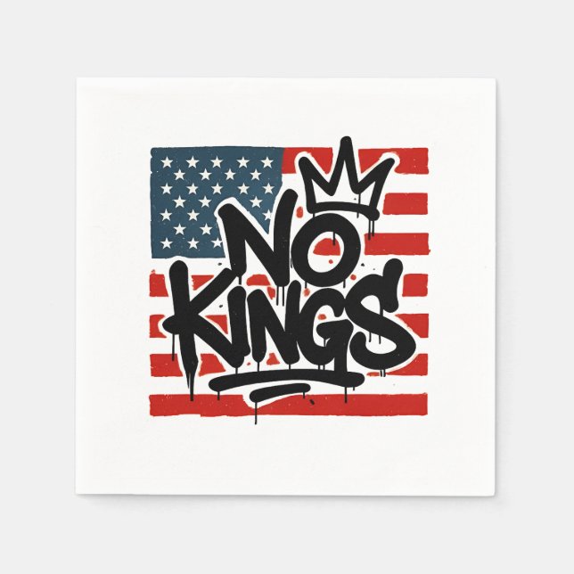 No Kings In America Save Democracy I Dissent Anti  Napkins (Front)