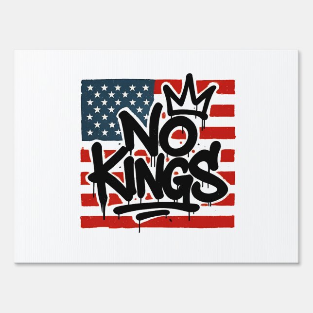 No Kings In America Save Democracy I Dissent Anti  Sign (Front)