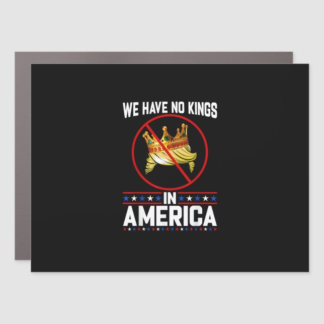 No Kings In America Save I Dissent Minimal Freedom Car Magnet (Front)