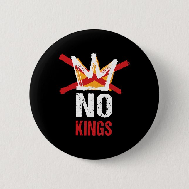 No Kings In America Since 1776 Anti Monarchy Oliga Button (Front)
