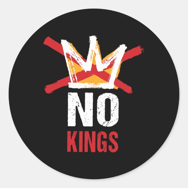 No Kings In America Since 1776 Anti Monarchy Oliga Classic Round Sticker (Front)