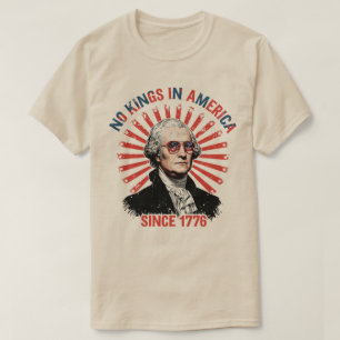 No Kings in America Since 1776 Distressed USA Flag T-Shirt