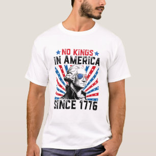 No Kings in America Since 1776 Distressed USA Flag T-Shirt