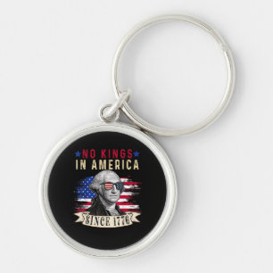 No Kings In America Since 1776 Flag Vintage Keychain