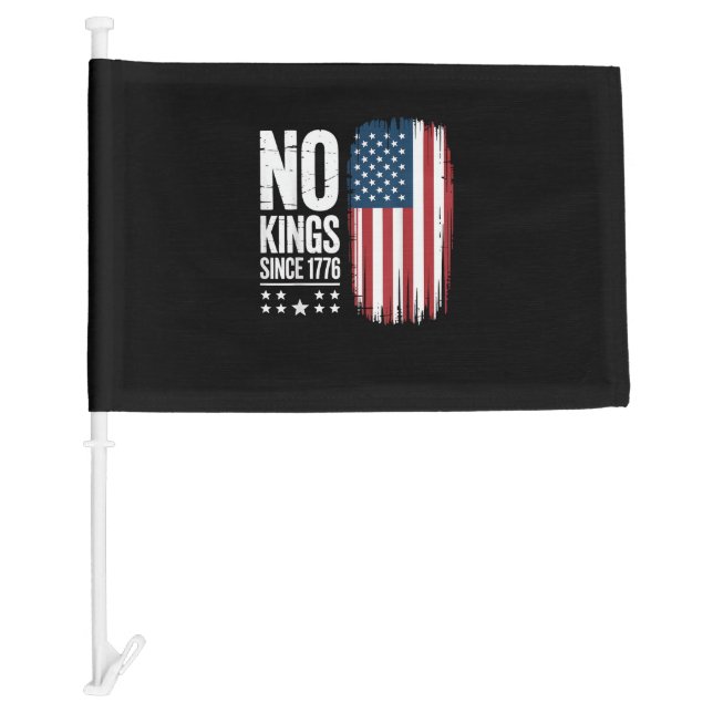 No Kings In America Since 1776 Freedom Spirit Look Car Flag (Front)