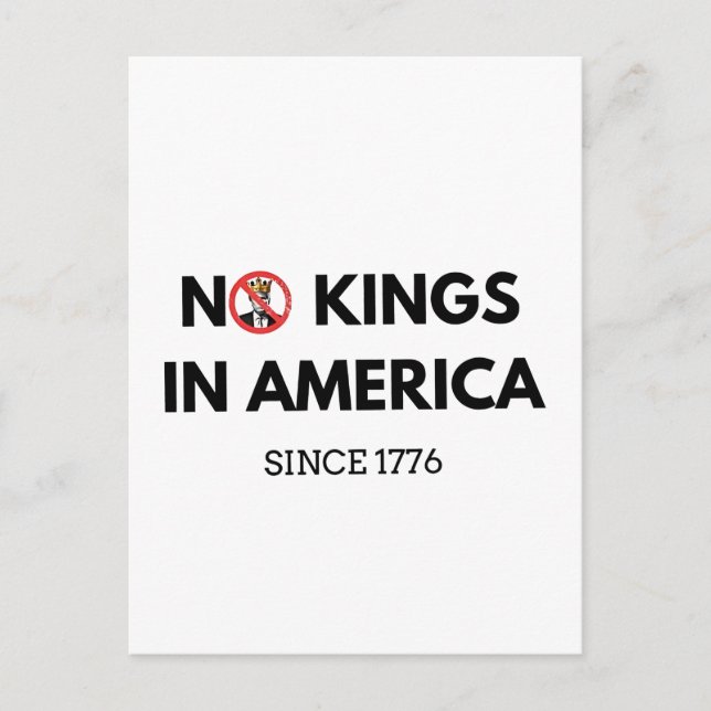 No Kings in America Since 1776 Holiday Postcard (Front)