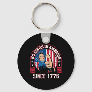 No Kings In America Since 1776 Usa Flag Save Democ Keychain