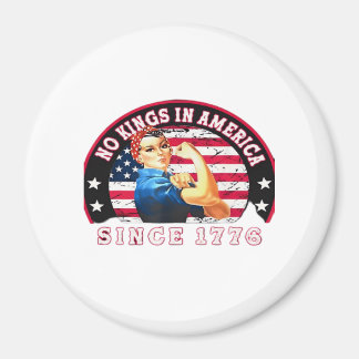 No Kings In America Since 1776 USA Flag Save  Esse Magnet