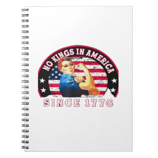 No Kings In America Since 1776 USA Flag Save Esse Notebook