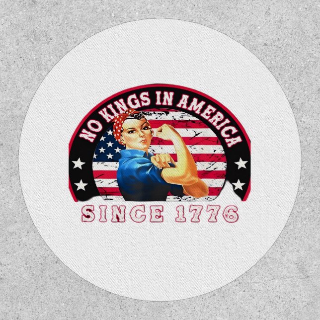 No Kings In America Since 1776 USA Flag Save  Esse Patch (Front)