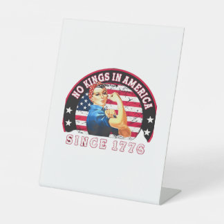 No Kings In America Since 1776 USA Flag Save Esse Pedestal Sign