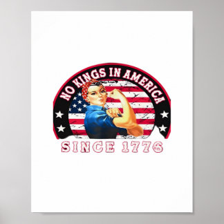 No Kings In America Since 1776 USA Flag Save Esse Poster