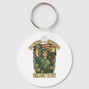 No Kings In America Statue Of Justice For Immigran Keychain