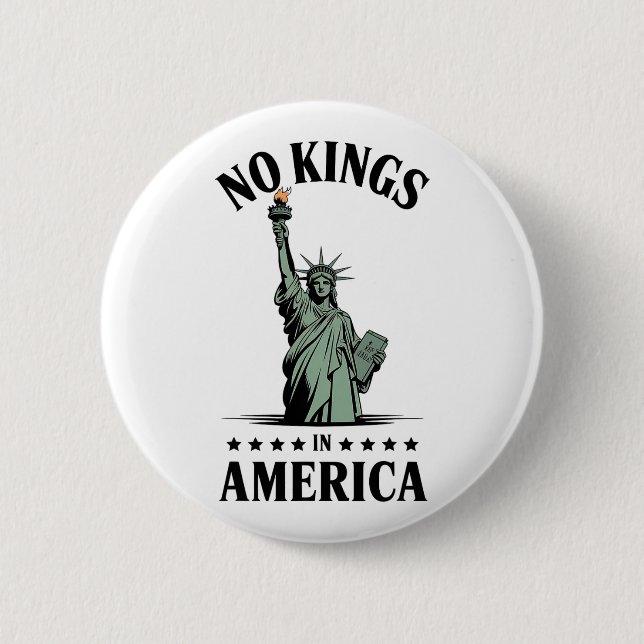 No Kings In America Statue Of Liberty  Button (Front)