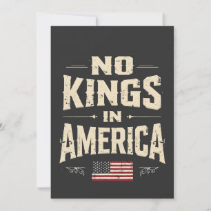 No Kings in America Trump Politic Humor  Invitation
