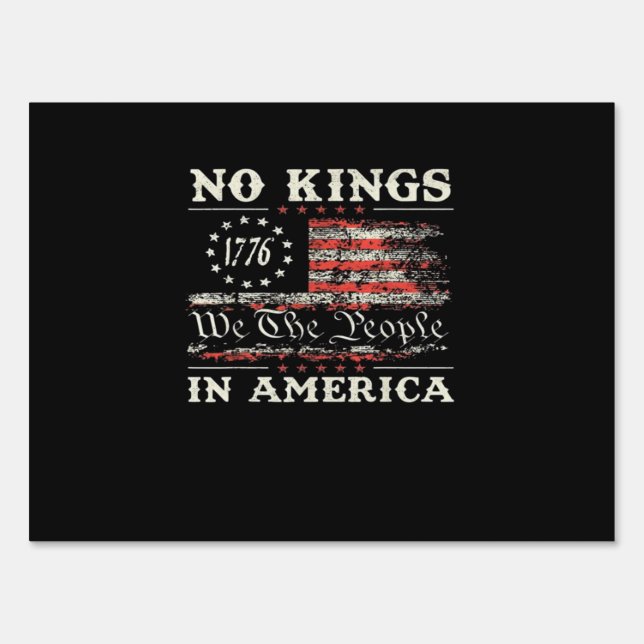 No Kings In America United States Independence Cla Sign (Front)
