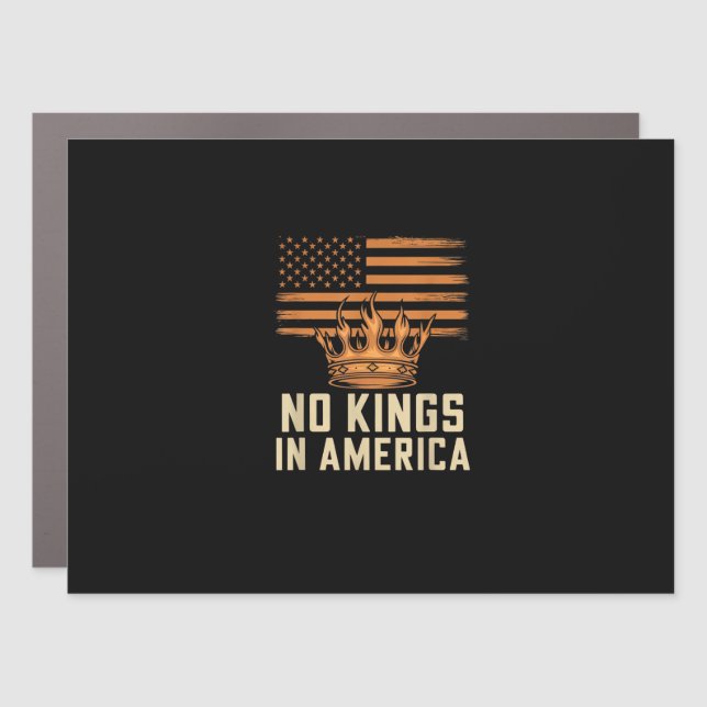 No Kings In America United States Independence Cre Car Magnet (Front)
