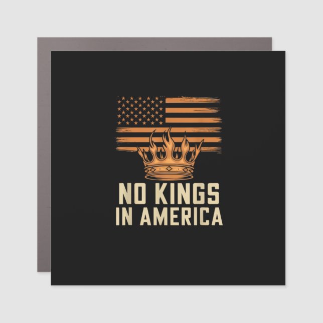 No Kings In America United States Independence Cre Car Magnet (Front)