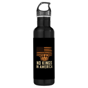 No Kings In America United States Independence Cre Stainless Steel Water Bottle