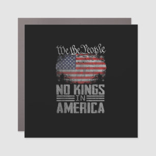 No Kings In America US Flag Vintage Artistic Graph Car Magnet