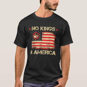 No Kings In America USA Flag Democracy T-Shirt