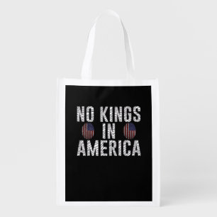 No Kings In America USA Flag Fingerprint Creative Grocery Bag