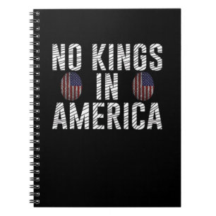 No Kings In America USA Flag Fingerprint Creative Notebook
