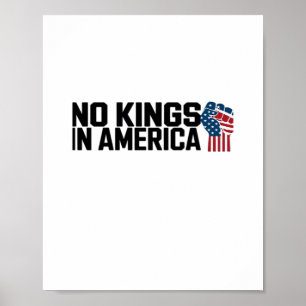 No Kings In America USA Vintage Graphic Poster