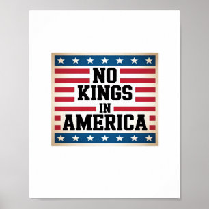 No Kings In America USA Vintage Graphic Poster