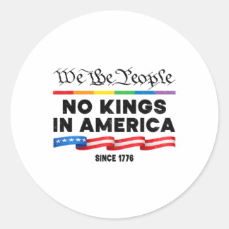 No Kings In America We The People Political Protes Classic Round Sticker