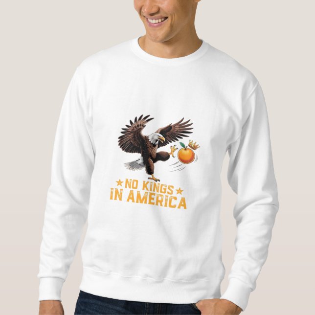 No Kings In America We The People Political Retro  Sweatshirt (Front)