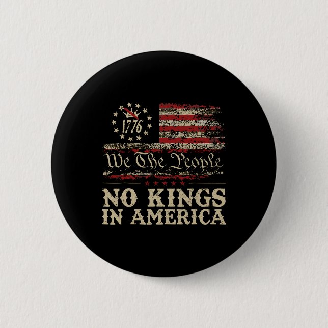 No Kings In America We The People Political Shirt  Button (Front)
