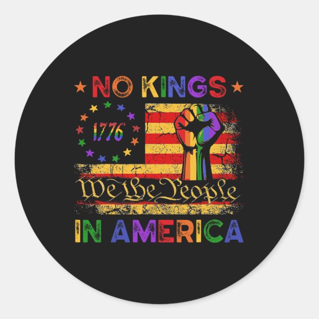 No Kings In America We The People Political Shirt  Classic Round Sticker (Front)