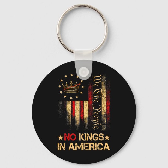 No Kings In America We The People Political Shirt  Keychain (Front)