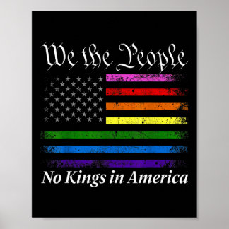 No Kings In America We The People Us Flag  Poster