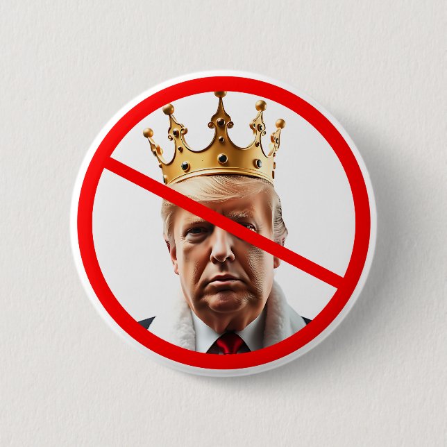 No Kings in American | Anti- Trump Button (Front)