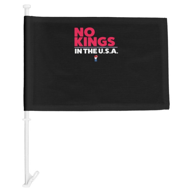 No Kings In The USA Trendy Graphic Car Flag (Front)