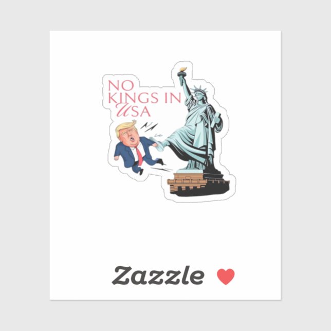 No Kings In USA Statue Of Kicking Out Fump Classic Sticker (Sheet)