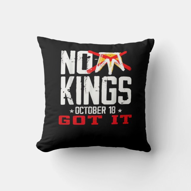 No Kings It Classic Minimal Design Throw Pillow (Front)