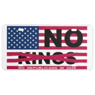 NO KINGS LICENSE PLATE