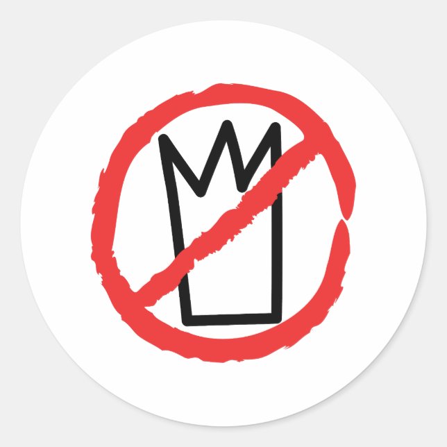 No kings logo classic round sticker (Front)