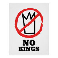 No kings logo, crown red stop sign design