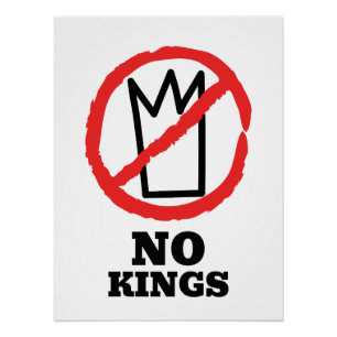 No kings logo, crown red stop sign design