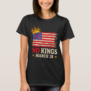 No kings march 28 2026 no kings day us flag vintag T-Shirt