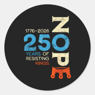 No kings march 28 2026 protest sign classic round sticker