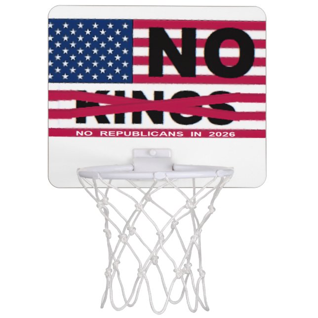 "NO kings" Mini Basketball Hoop (Front)