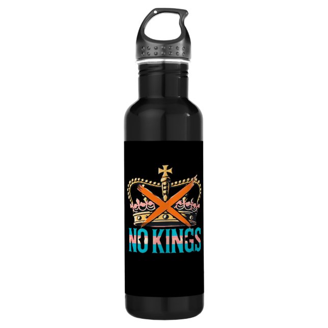 No Kings No Oligarchs  Stainless Steel Water Bottle (Front)