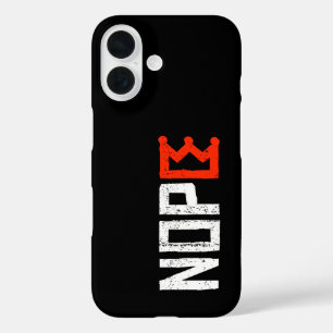 No Kings Nope Protest Sign Horizontal Bold Text iPhone 16 Case