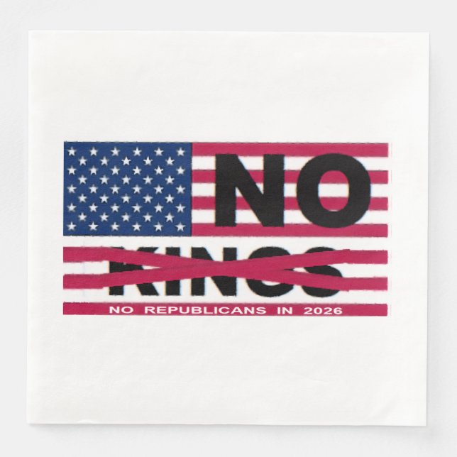 NO KINGS PAPER DINNER NAPKINS (Front)